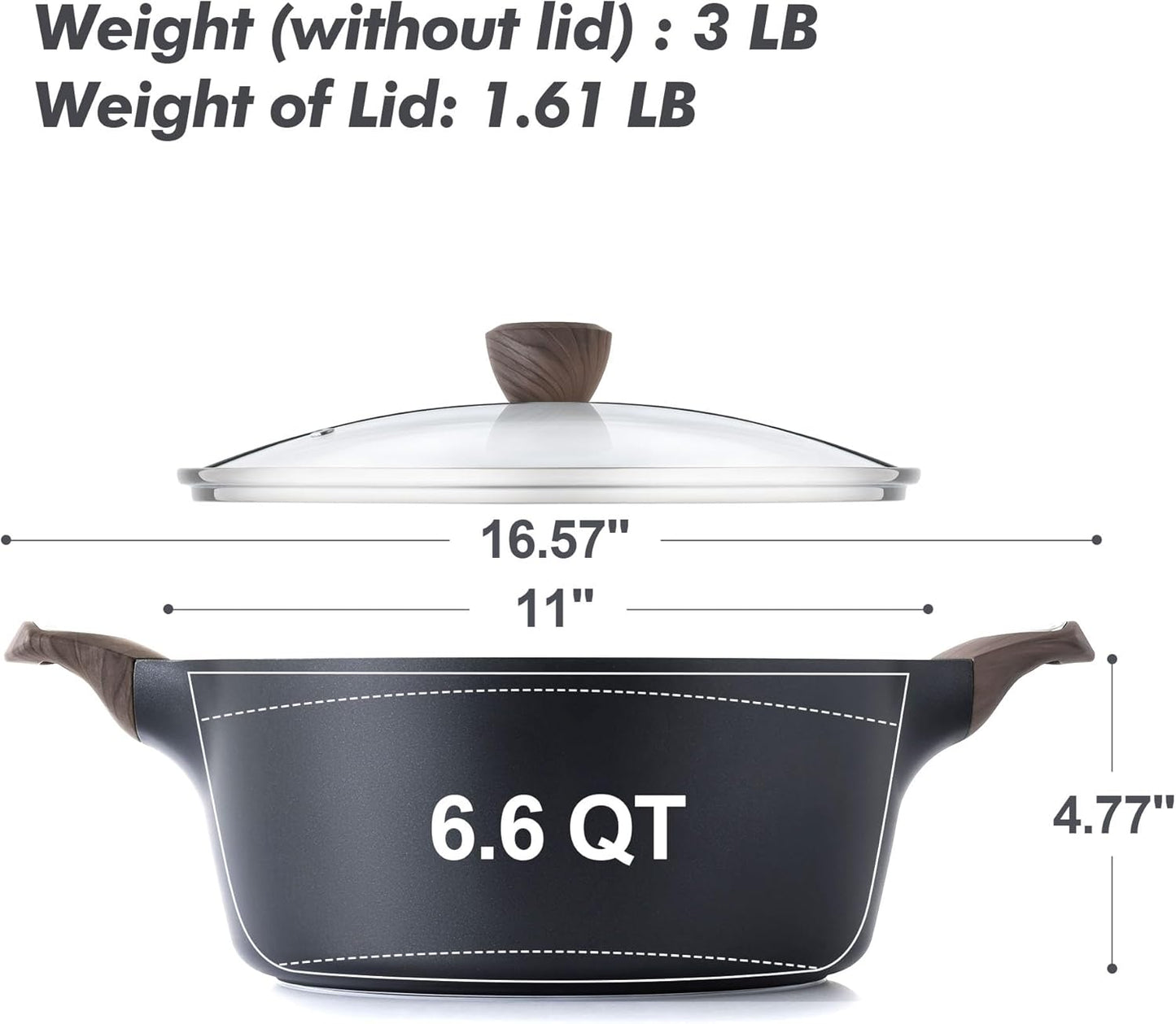 SENSARTE Nonstick Saucepan with Lid - 1.5 Quarts | Induction Compatible & PFOA Free Cookware