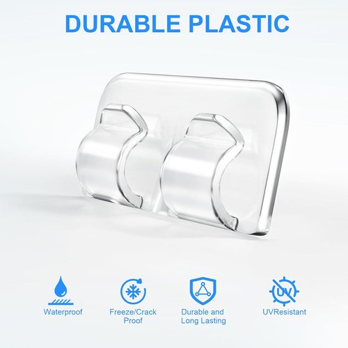 Hetyue Heavy-Duty Outdoor String Light Hooks - 40 Pcs Waterproof Adhesive Clips for Christmas Lighting