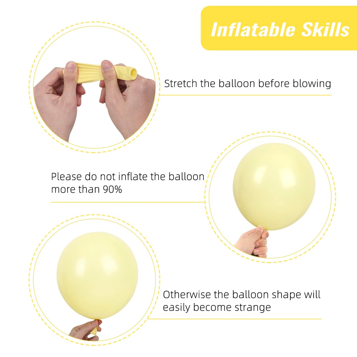 RUBFAC 129pcs Pastel Yellow Balloons Different Sizes 18 12 10 5 Inches Light Yellow Balloons for Happy Birthday Wedding Anniversary Baby Shower Easter Garland Arch Party Decoration