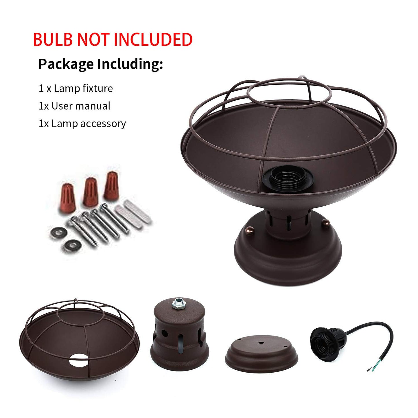 FRIDEKO HOME 2 Pack Farmhouse Flush Mount Ceiling Light Industrial Ceiling Light Fixture Rustic Copper Metal Cage Flush Mount Ceiling Light E26 Base for Hallway Foyer Kitchen Porch
