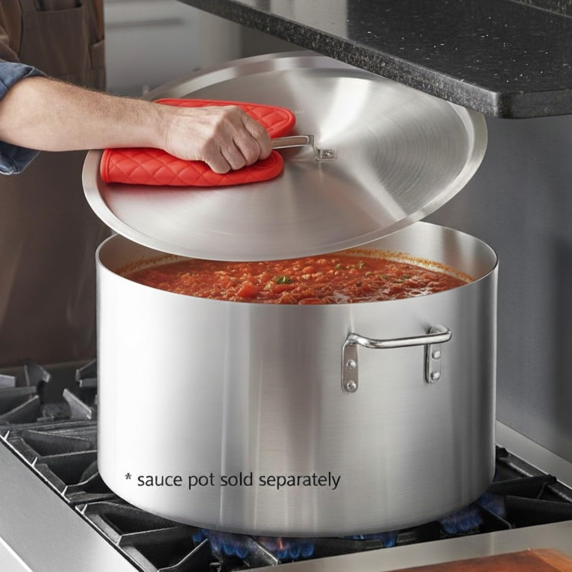 TrueCraftware- 60 Quart Aluminum Sauce Pot Lid 20-3/4" x 5/8"-Cookware Cover for Sauce Pots Stockpots Simmering Pots