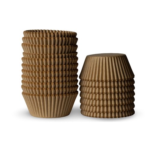 200 Paper Cupcake Liners, Muffin Liners or Baking Cups for Desserts, Muffins, Cupcakes and More Treats; Grease Proof, No Smell, Food Grade, Nut Serving Containers (Brown)