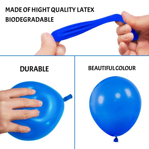 Blue Balloons 110Pcs, 5 Inch Small Blue Latex Party Balloons, Mini Thick Blue Balloons for Birthday Wedding Baby Shower Decorations.