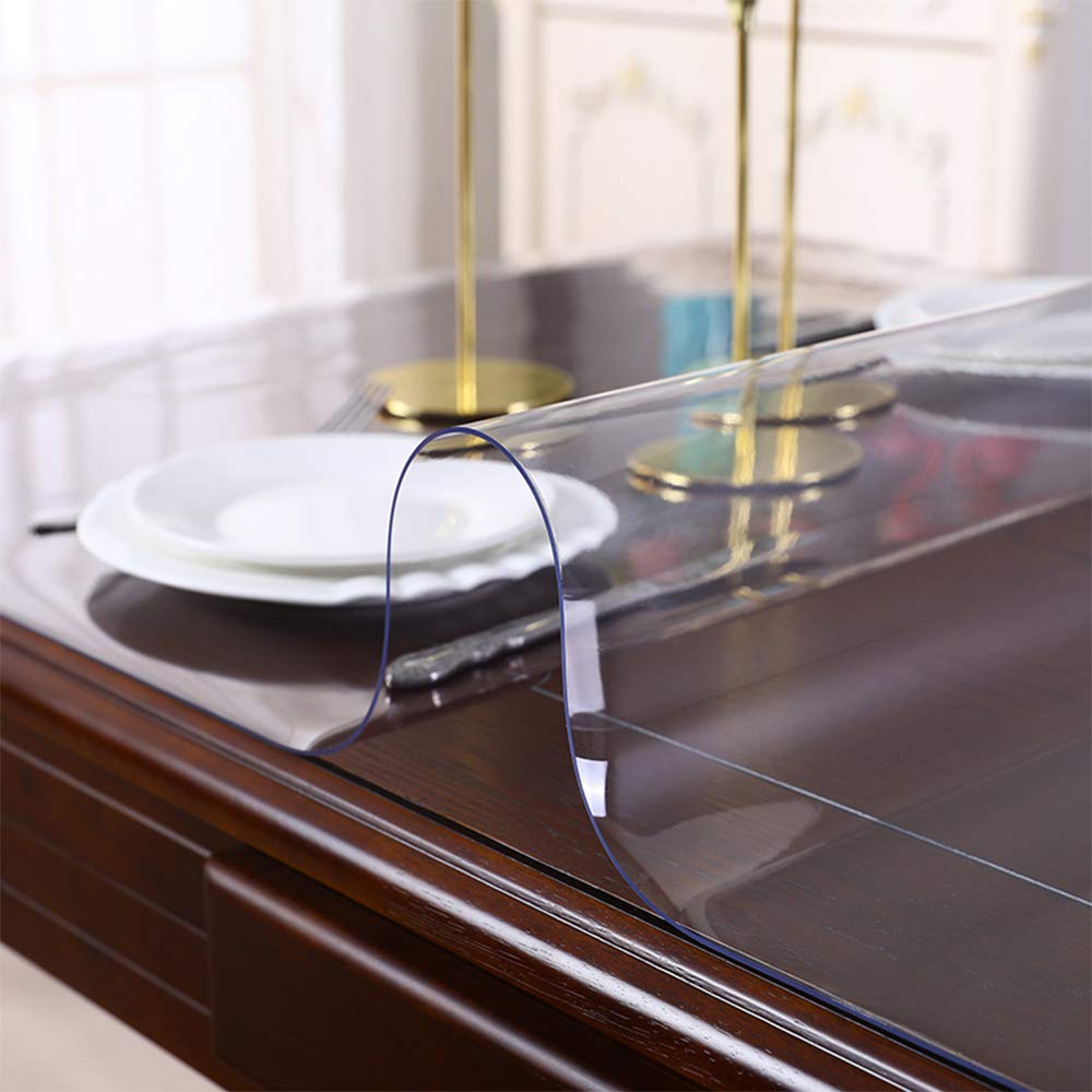 Coffee Table Protector 1.5mm Thick 22 x 54 Inches Clear Table Cover Desk Pad Mat Rectangular Plastic Table Protector PVC Table Pad for Writing Desk Countertop Dining Table Childen Painting Desk