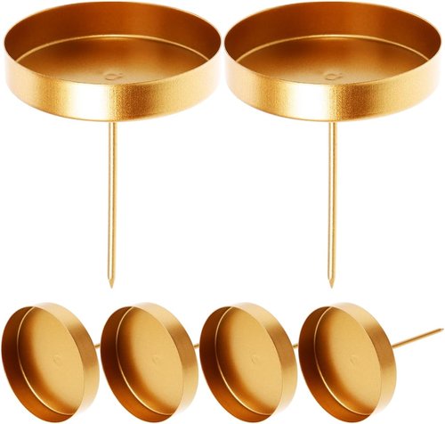 Alipis 6-Piece Iron Candle Holder Set - Decorative Tray for Pillar & Jar Candles | Wedding & Home Decor