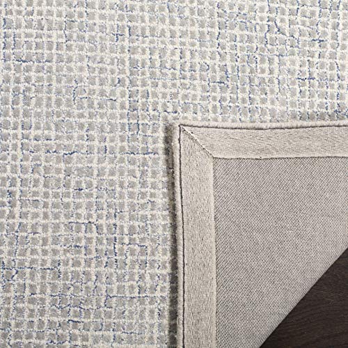 SAFAVIEH Abstract Collection Accent Rug - 3' x 5', Silver & Blue, Handmade Wool & Viscose, Ideal for High Traffic Areas in Entryway, Living Room, Bedroom (ABT469G)