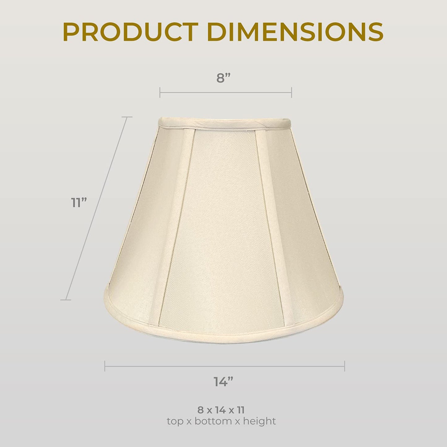 Royal Designs Deep Empire Lamp Shade, Beige, 8 x 14 x 11