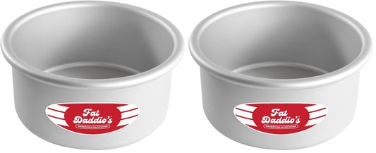 Fat Daddio's Anodized Aluminum Round Cake Pans, 2 Piece Set, 6 x 3 Inch