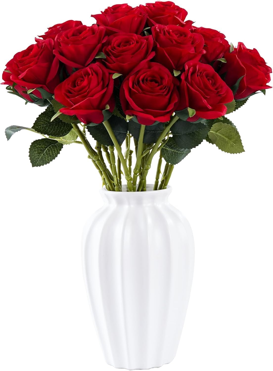 Real Touch Mini PU Tulips Bouquet - Premium Artificial Flowers for Wedding, Home & Event Decor (Set of 30, Cream White)