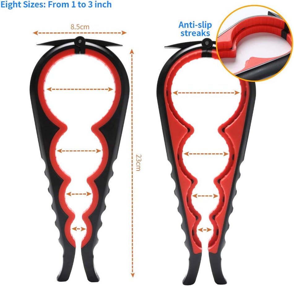 Skiennix Jar Opener - Effortless Grip for Seniors & Arthritis Relief | Black & Red Design
