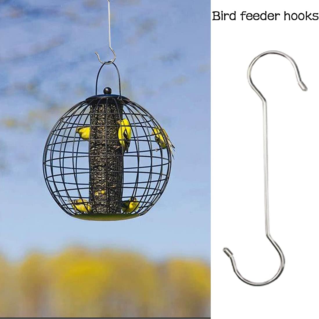 Lchkrep Extra Large Heavy Duty S Hooks - 6 Pack for Outdoor Plants, Baskets & Garden Decor (12 Inch)