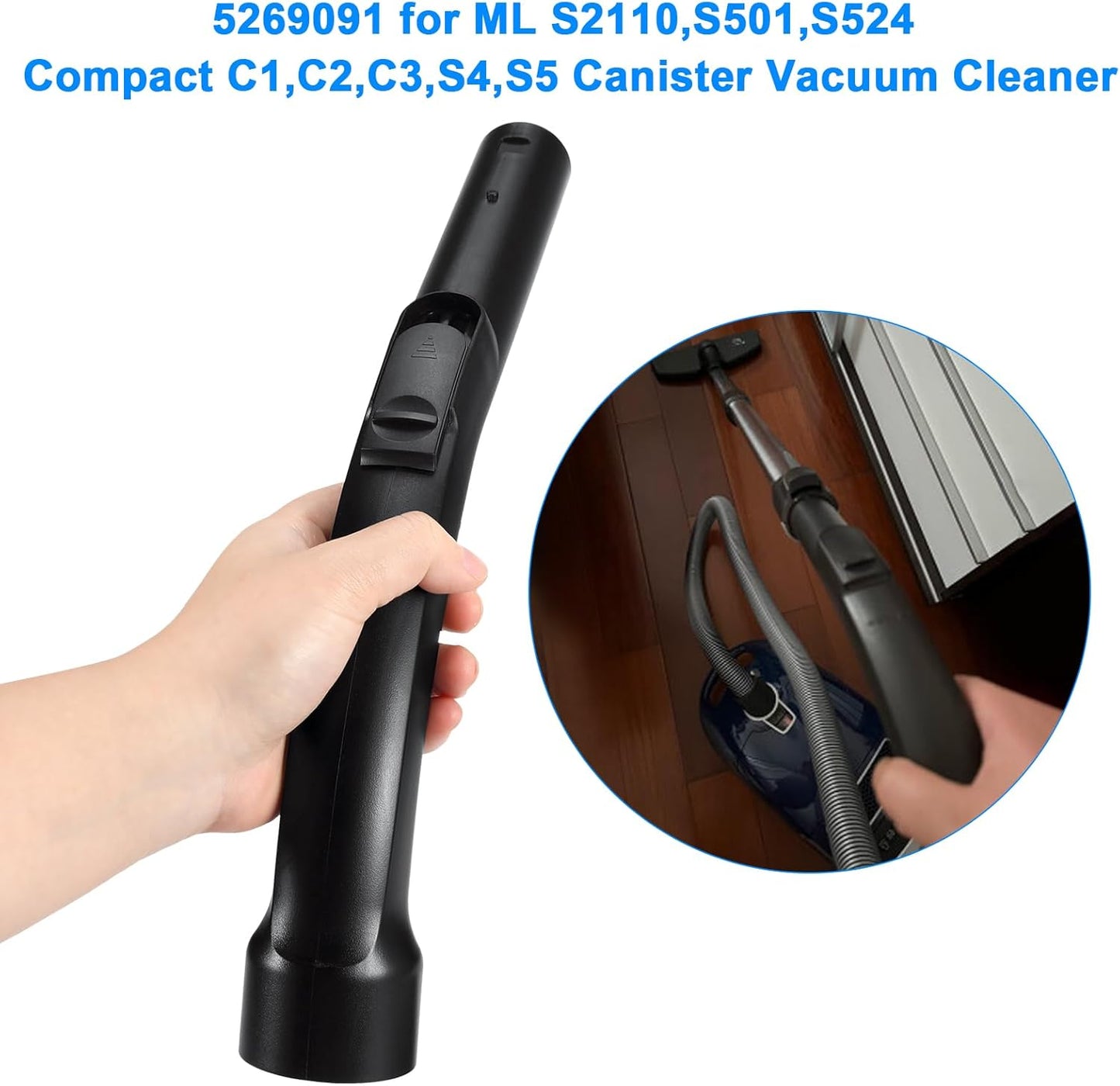 Miele Vacuum Plastic Bent End Hose - Compatible with S2110, S501, C1, C2, C3, S4, S5 Models