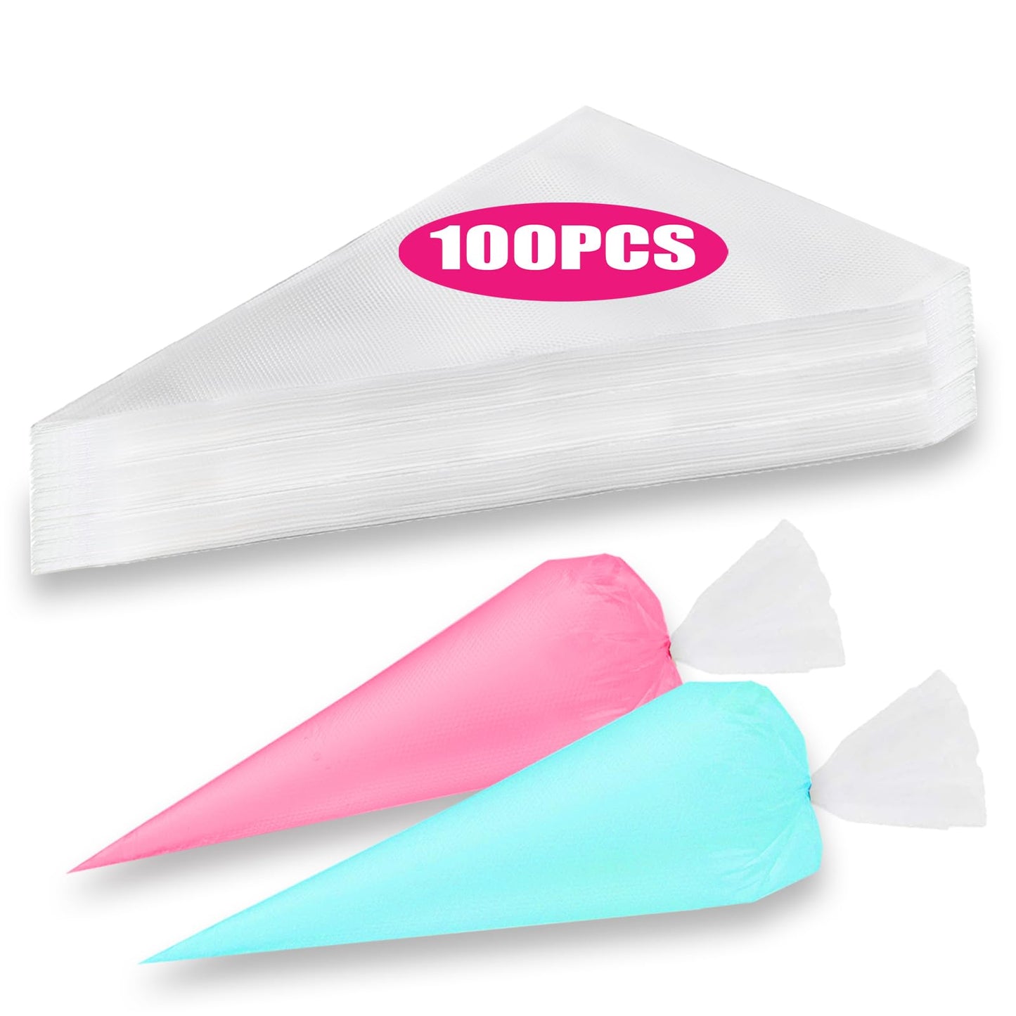 Piping Bags, Pastry Bags 14Inch 100pcs, Disposable Icing Piping Pastry Bags For Cookie/Cake Decorating Supplies, Anti Burst And Non-Slip Thicken Cake Decorating Bags