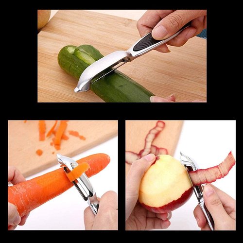 FUHUY Vegetable Peelers - Y-Shaped & I-Shaped Stainless Steel with Ergonomic Handle | 2-Pack