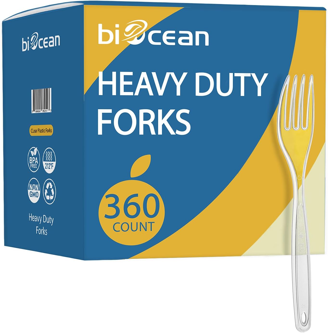 Skiennix Clear Plastic Utensils - 360 Heavy Duty Disposable Forks | Bulk Silverware Set