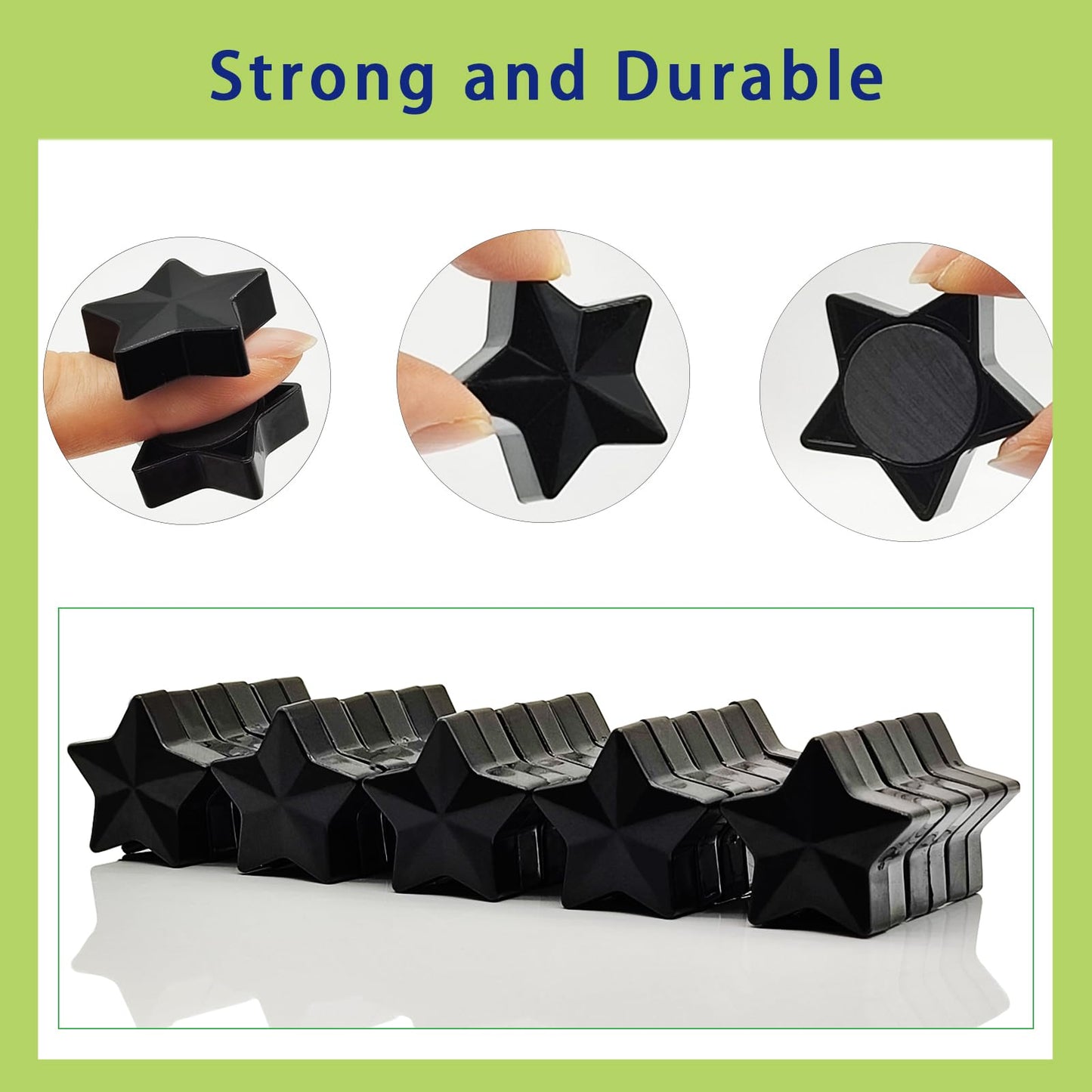 PYJLBX Fridge Magnets - 30 Pcs Refrigerator Magnets Strong Small Whiteboard Magnet, Heavy Duty Mini Magnets for Kitchen, Locker, Office, Classroom & Office Use - Decorative Cute Magnet (Star, Black)