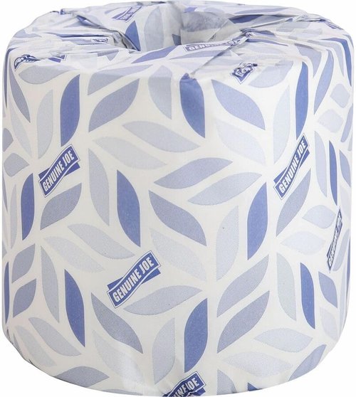 Genuine Joe Bath Tissue - 2-Ply Softness | 400 Sheets per Roll | 96 Count, 3" x 4" Size