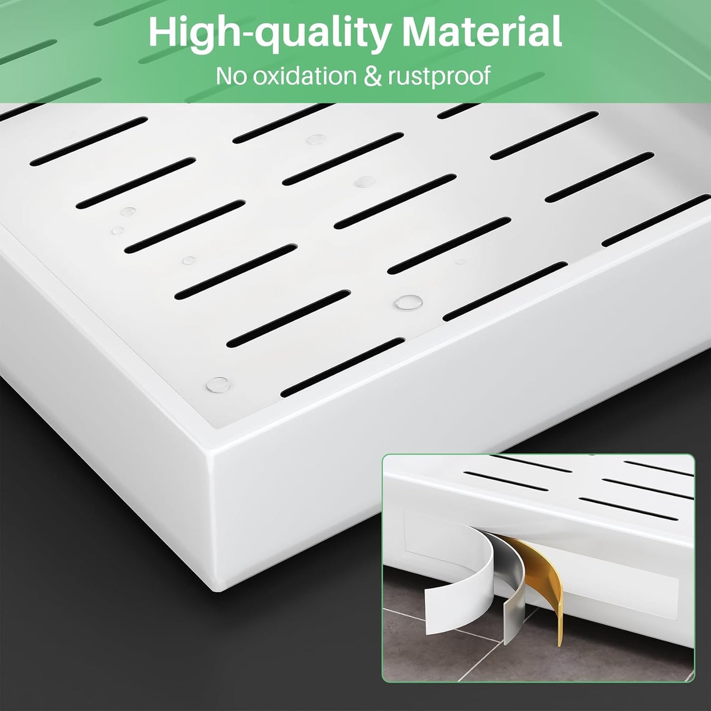 Skiennix Pull-Out Cabinet Organizer - Heavy-Duty Full-Extension Drawers, 21" Deep, White
