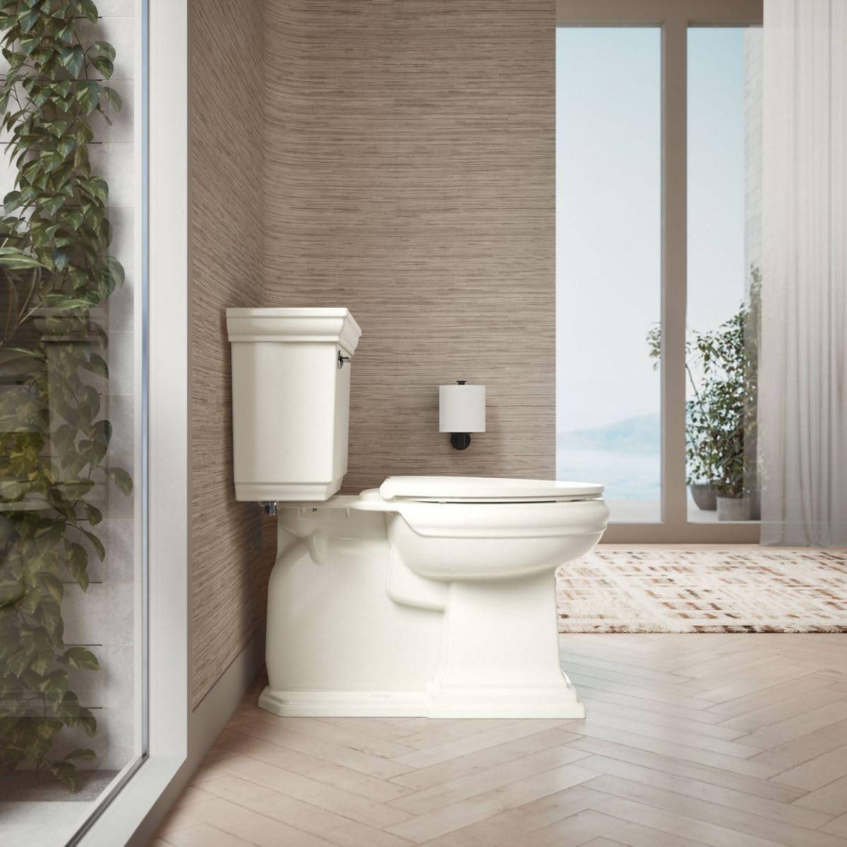 KOHLER K-27332-0 Glissade ReadyLatch Quiet Close Round Toilet Seat, White, Grip-Tight Hardware, Quiet Close Lid Prevents Slamming