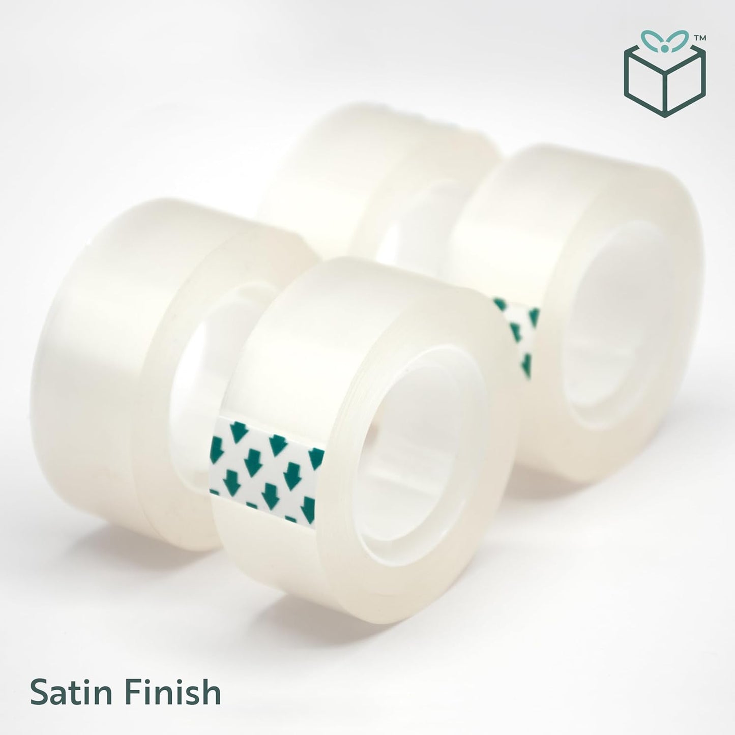 Wrap Buddies Adhesive Tape Rolls - Clear Satin Finish Refills for Crafting & Home Use - Strong Adhesive - 4 Pack