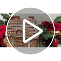 Cynkeyee Gingerbread House 6.5-inch Resin Figurine with Single Chimney - Lighted Xmas Village Cottage