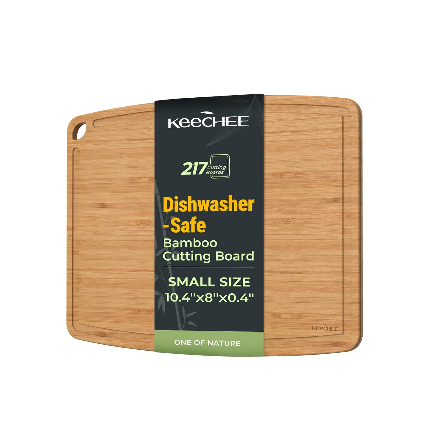 Keechee Dishwasher Safe Carbonized Bamboo Wood Cutting Boards for Kitchen with Juice Groove, Wooden Charcuterie & Chopping for Fruit, Vegetables & Cheese, Durable, Lightweight, Water-Resistant