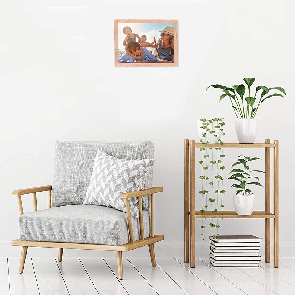 ATOBART 5x7 Oak Wood Picture Frames, 6 Pack Natural Wood Color Photo Frame with High Definition Glass for Wall Mount or Table Top Display