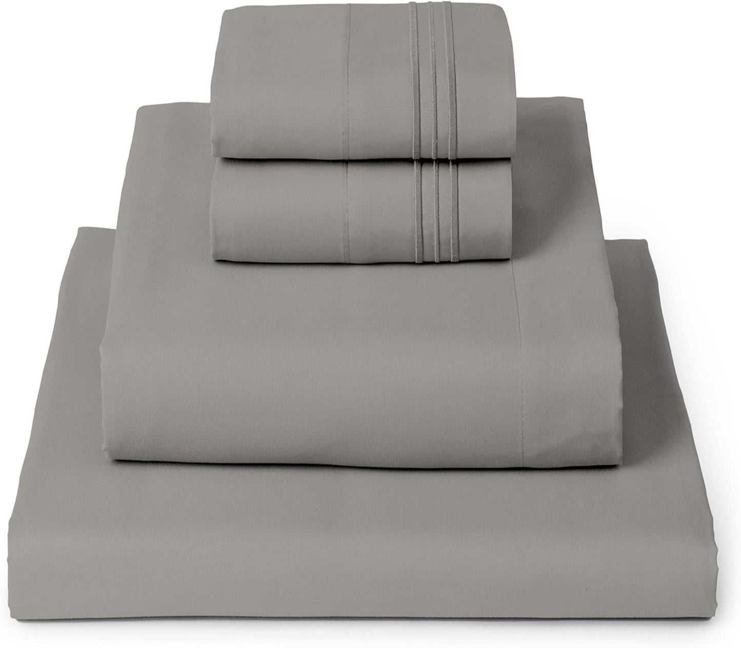Mellanni California King Sheets Set - 4 PC Luxury Bedding | Extra Soft, Cooling, Wrinkle-Resistant (Taupe)