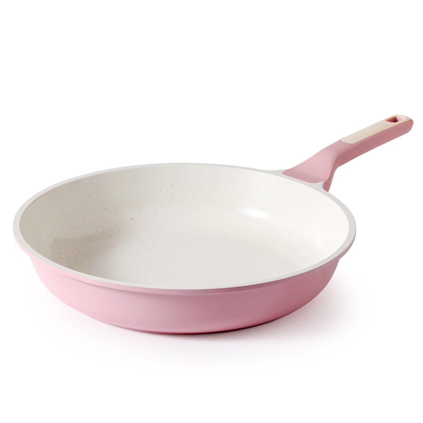SENSARTE Nonstick Ceramic Frying Pan 12.5-Inch, Healthy Non Toxic Skillet, Induction Omelet Pan with Heat Resistant Handle, PFAS-Free, Pink