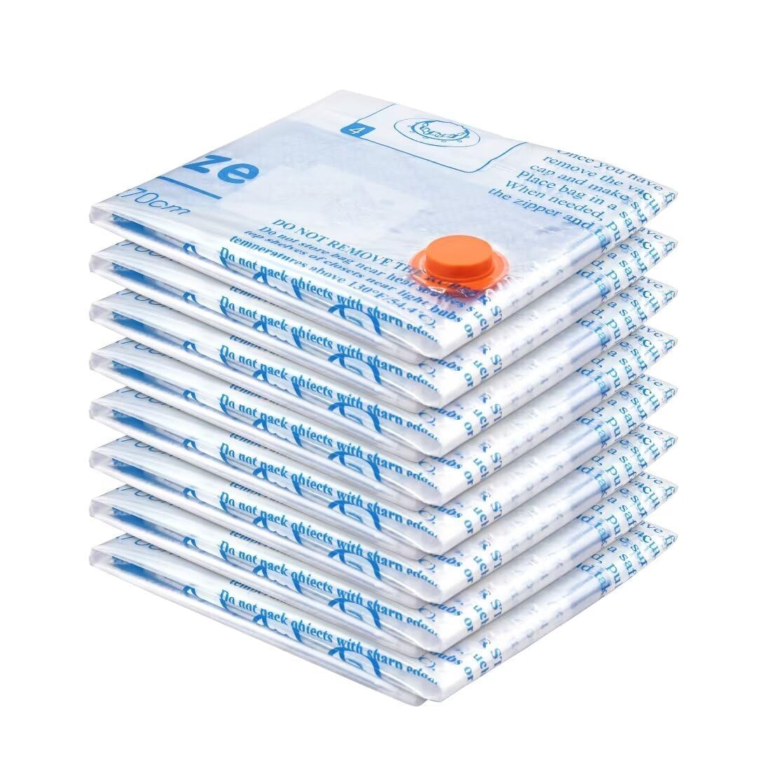 MEIQIHOME Vacuum Storage Bags, Space Saver Sealer Bags,Vacuum seal bags for clothing, Pillows, Comforters, Blankets, Bedding,Travel,8 LARGE