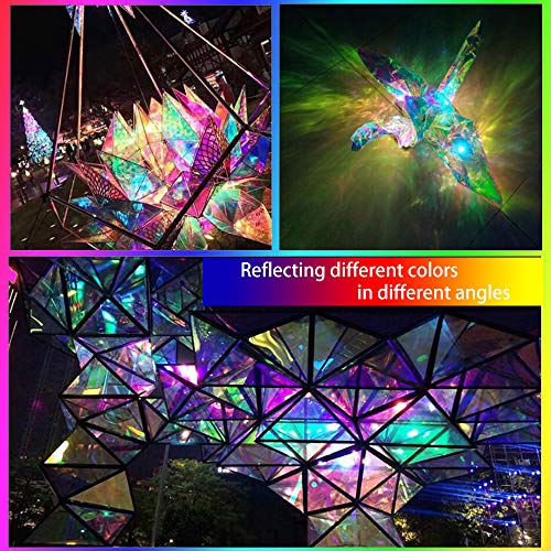 SUMAGITIN Holographic Window Film Cool Color 35.4in x 10ft adhesive chameleon rainbow effect