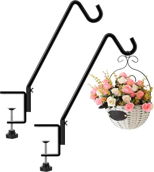 Feed Garden 14-Inch Deck Hook - 2 Pack Bird Feeder Hanger for Decks 1-3 Inches Thick
