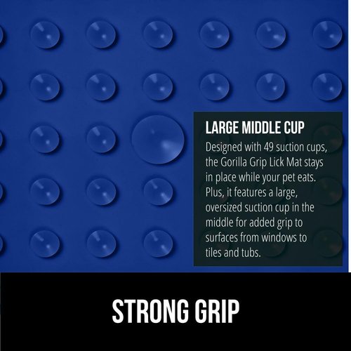 GORILLA GRIP Silicone Lick Mat for Dogs | BPA-Free, Suction Cups, Dishwasher Safe | 2-Pack in Royal Blue & Green