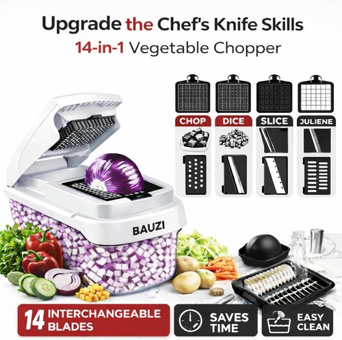 12-in-1 ABS Vegetable Chopper by [Brand Name] - Multifunctional Onion Cutter & Food Slicer | BPA-Free Kitchen Gadget
