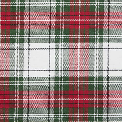 DII Holiday Tartan Plaid Table Runner 14x108 Inches Red Green White