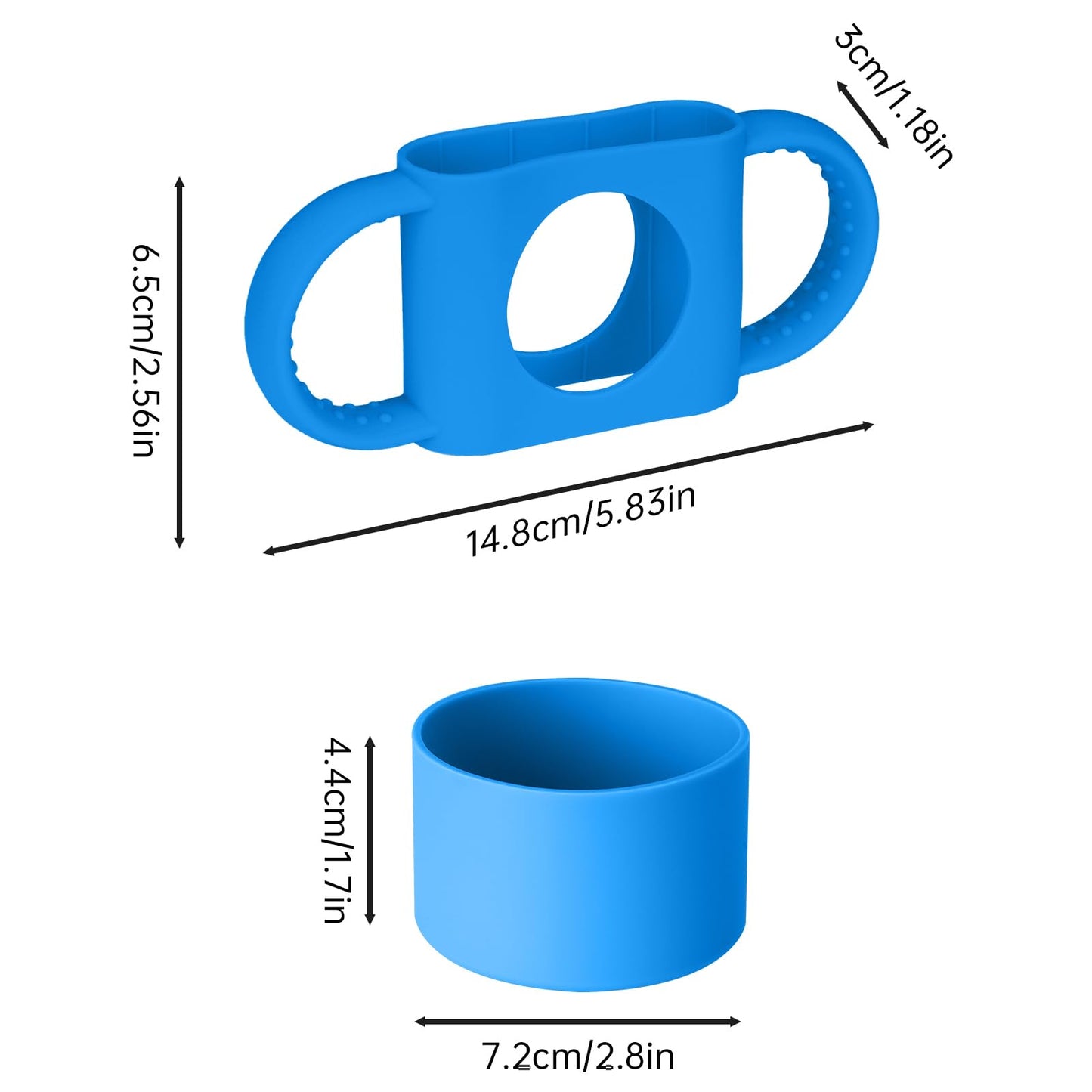 NiHome Silicone Double Handle & Boot Fit for Owala Kids’ Tumbler Zak Kelso Tumbler 12oz 15oz, Easy to Install for Toddlers to Grip & Train, Shock-Absorbing Bottom Sleeve Drop Protection (Blue)