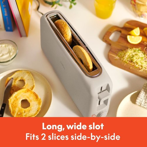 Bella 2 Slice Slim Toaster - 6 Shade Settings with Reheat & Cancel | Fits 10” Long Sourdough, Auto Shutoff