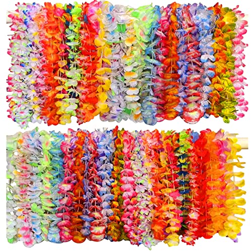 200 Pcs Vibrant Hawaiian Leis Necklaces for Luau & Tropical Party Decorations