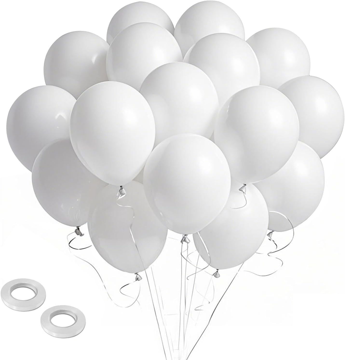 Pearl White Balloons by [Brand Name] - 100pcs Latex Party Balloons for Weddings, Graduations & Celebrations