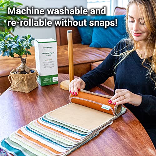 Reusable Cotton Paper Towels - Jungle Pack of 24, Super Soft & Absorbent