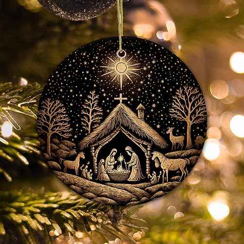 Nativity Christmas Ornaments 2024 | Nativity Mary, Josheph and Baby Jesus Ornaments, Religious Ornament , Nativity Scene Ornament (Scene christmas)