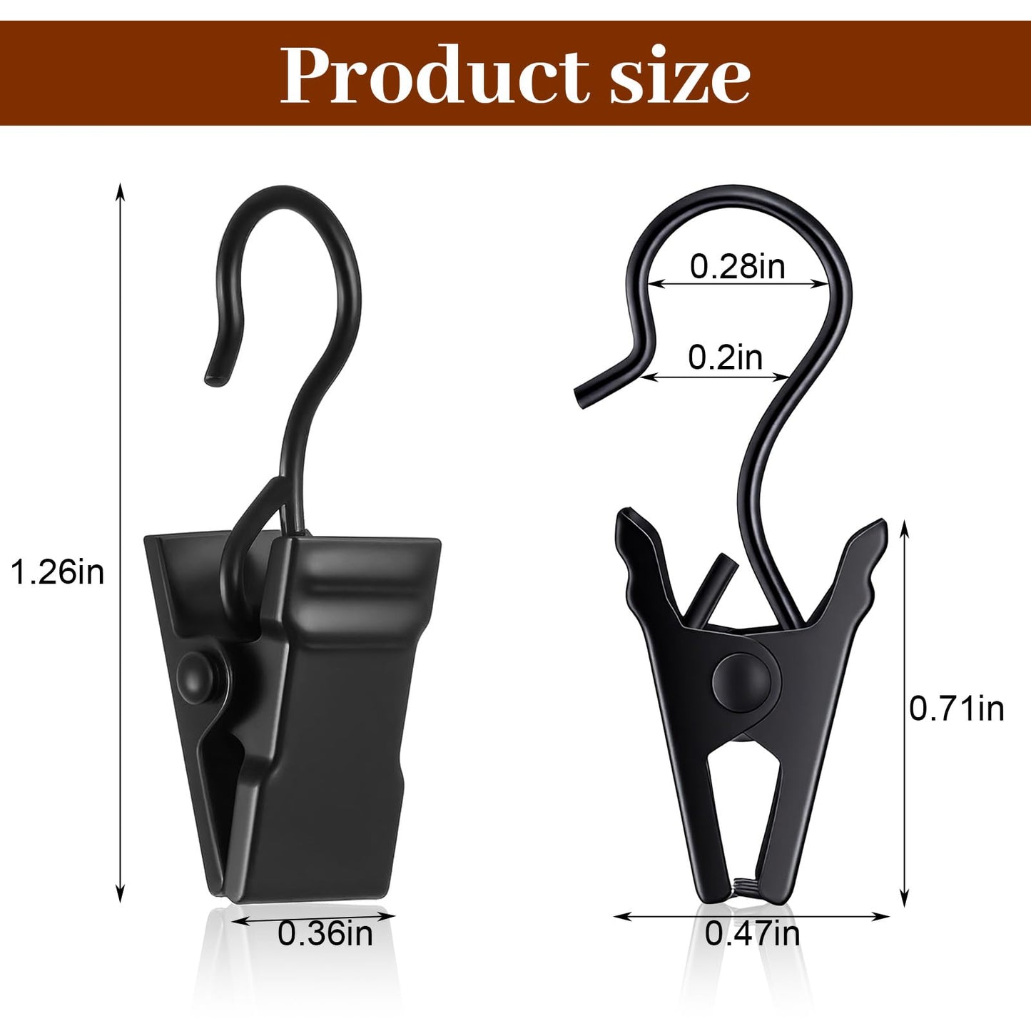 200 Pcs Stainless Steel Curtain Clips, Heavy-Duty Small Curtain Hooks Hangers for Hanging Outdoor String Lights, Art Craft Display, and Home Decoration