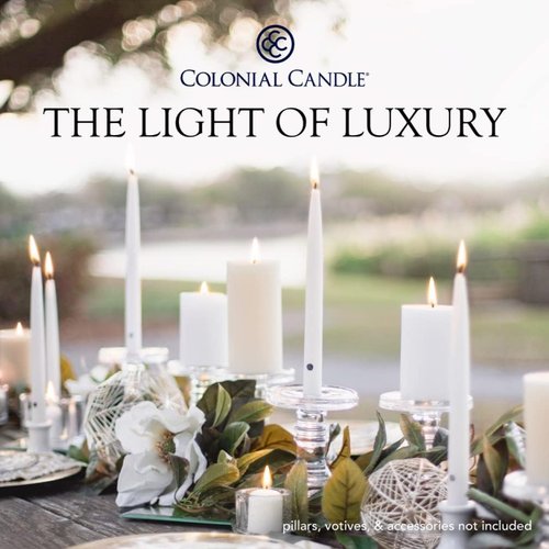 Colonial Candle Unscented Taper Candles - Classic Ivory 10-Inch, Pack of 6 | Up to 8 Hours Burn Time