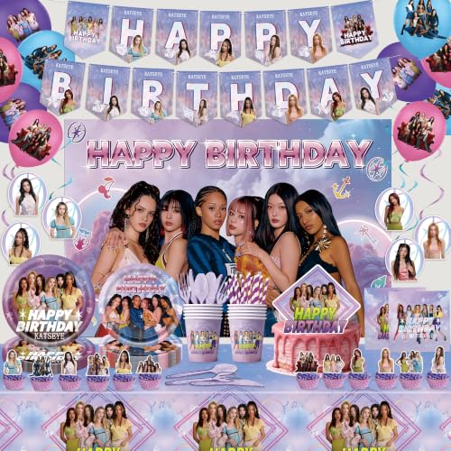 KPOP Birthday Party Decorations Set - Tablecloth, Backdrop, Balloons & More