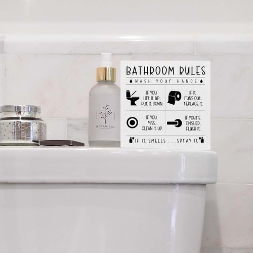 Funny Bathroom Wooden Box Sign - Rustic Farmhouse Decor for Restroom | Perfect Gift for Holidays