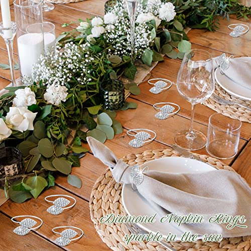 Hotop 100 Pcs Silver Napkin Rings Set for Fall Thanksgiving Table Decor