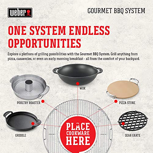 Weber Gourmet BBQ Pizza Stone with Carry Rack 16.7" for Grill & Oven