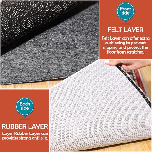 Waterproof Rug Pad, 10x14 Ft Under Area Carpet Non Slip Pads for All