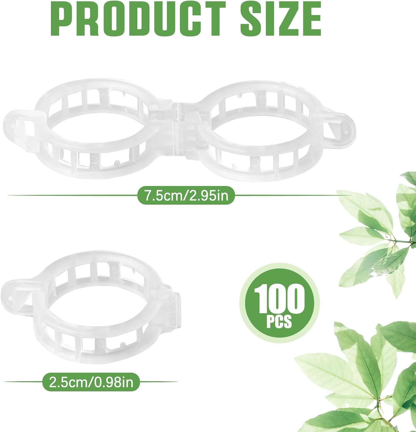Skiennix Plant Support Clips - 100 Pcs Reusable Trellis for Tomato & Grape Vines | Outdoor Plant Wall Clips