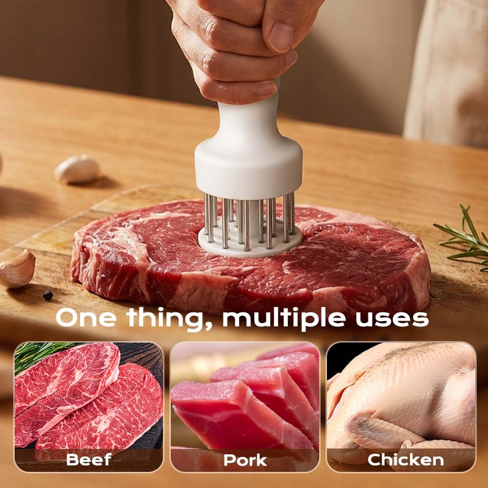 Meat Tenderizers, 2026 New Stainless Steel Steak Tenderizer Needle 20 Pin Steak BBQ Kitchen Cooking Tool, Meat Marinating Tool for Steak, Beef and Chicken (Green)